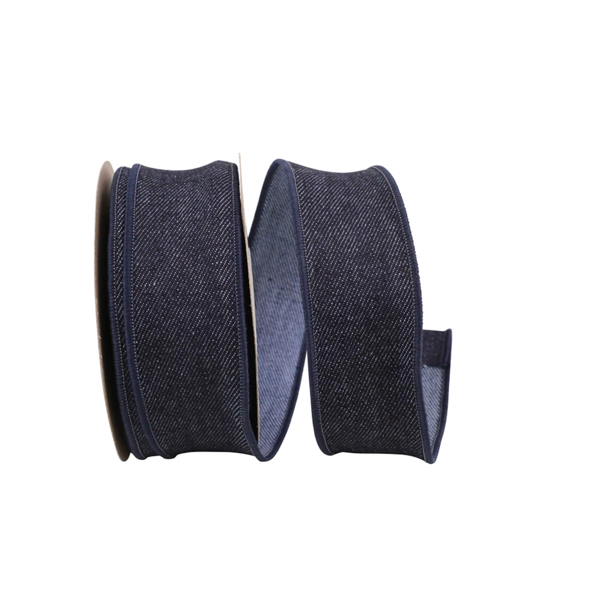 JAM Paper 1 3/8" x 10yd. Denim Wired Edge Ribbon